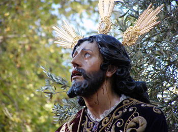 A statue of Christ undergoing the agony in the garden